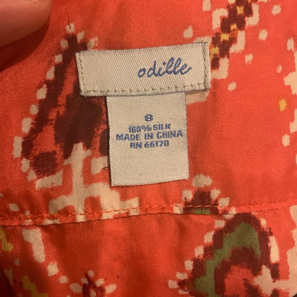 ANTHROPOLOGIE Odille Coral Silk Strappy Tank Top - Picture 3 of 5